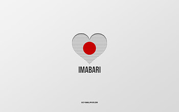 I Love Imabari, Japanese cities, Day of Imabari, gray background, Imabari, Japan, Japanese flag heart, favorite cities, Love Imabari HD wallpaper