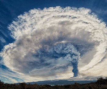 volcano, white, sky, cloud HD wallpaper
