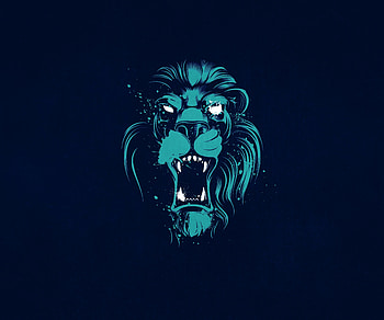 Roar of lion, minimal, art HD wallpaper