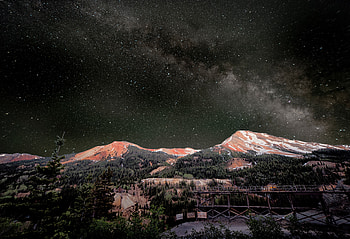 Milky Way Above Red Mountains , milky-way, nature, mountains HD wallpaper