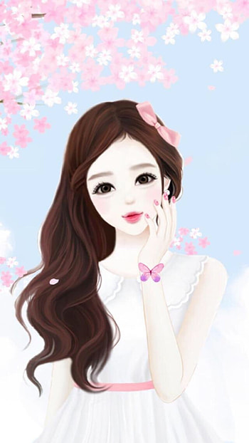 Cute Cartoon Girl, Pretty, Beautiful HD phone wallpaper