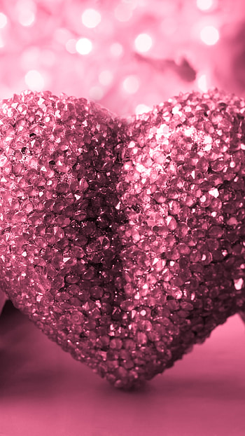 Mauve Glitter Heart and Roses, Romantic, glitter, pink, love, artistic, heart HD phone wallpaper
