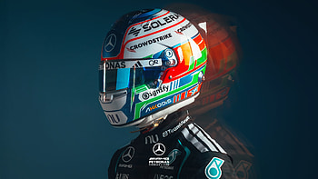 Mercedes AMG F1 Helmet — Quad Driver, Mercedes AMG F1, F1, Driver HD wallpaper