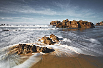 Ocean, nature, water, stones HD wallpaper
