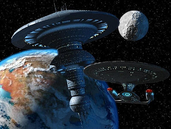 star trek, earth, space station, moon HD wallpaper