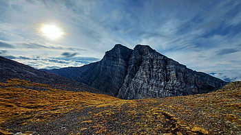 Mount Lawrence Grassi, Alberta, clouds, landscape, sky, canada HD wallpaper