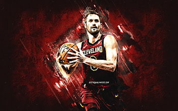 Kevin Love, Cleveland Cavaliers, American basketball player, burgundy stone background, grunge art, NBA, basketball, USA HD wallpaper