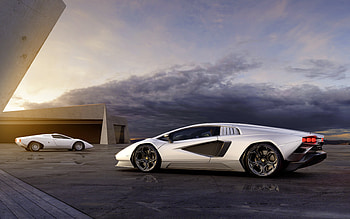 2022, Lamborghini Countach, LPI 800-4, exterior, side view, evolution of Lamborghini Countach, supercar, Italian sports cars, new white Countach, Lamborghini HD wallpaper
