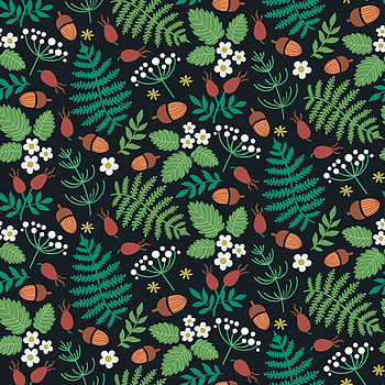 Pattern, forest, leaf, fruits, flowers, motif HD phone wallpaper