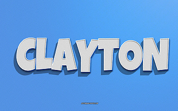 Clayton, blue lines background, with names, Clayton name, male names, Clayton greeting card, line art, with Clayton name HD wallpaper