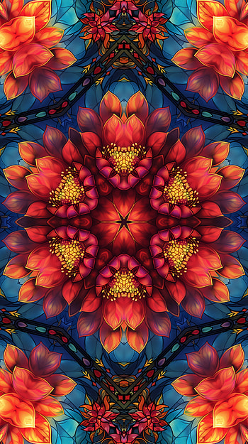 Vibrant Kaleidoscope Floral , kaleidoscope HD phone wallpaper