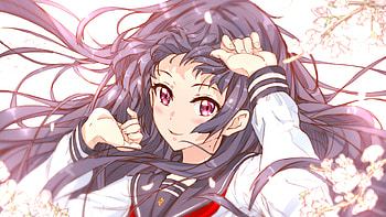 Cute eyes, long hair, anime girl, original HD wallpaper