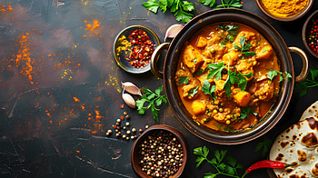Curry on the table 3, Curry, meal, table, eating, food HD wallpaper