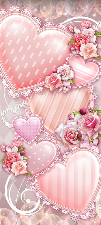 Pink Love heart, magenta, luxury, valentine, flower HD phone wallpaper