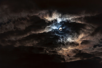 Night, Clouds, Moon, Dark, Mainly Cloudy, Overcast, Full Moon HD wallpaper