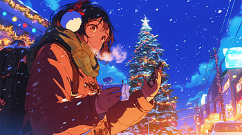 Anime Christmas Celebration, anime christmas, Anime, winter, Christmas, girl, anime girl, winter anime HD wallpaper