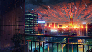 Daimon Tokyo Buildings Lights Tower , tokyo, artist, artwork, digital-art HD wallpaper