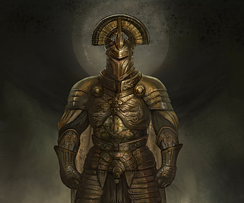 Golden Knight, fantasy, knight HD wallpaper