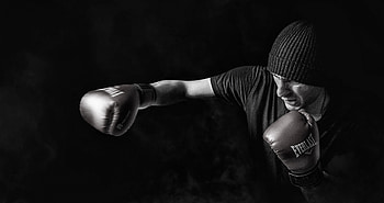 Kickboxing , boxing, sports, monochrome, black-and-white HD wallpaper
