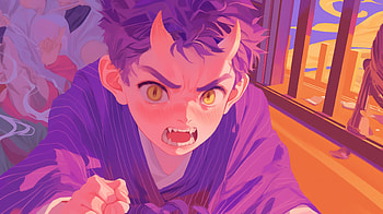 Purple Demon Boy - Anime, Anime, purple anime, anime boy, Phonk, demon HD wallpaper