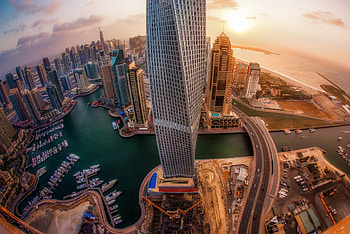 Cities, Dawn, City, View From Above, Dubai, Skyscrapers, United Arab Emirates HD wallpaper