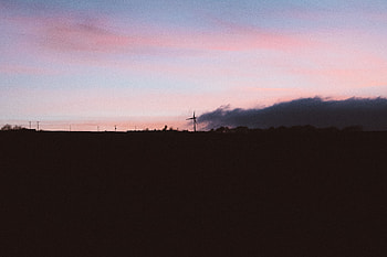 Sunset, Sky, Dark, Wind Generator HD wallpaper