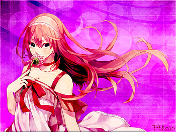 Luka M, pink, luka, flower, hot, vocaloid HD wallpaper