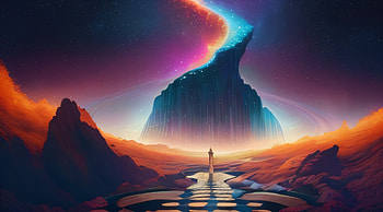 Cosmic landscape, AI Art, landscape HD wallpaper