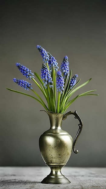 Grape Hyacinth, Flower Bouquet HD phone wallpaper