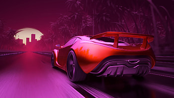 Synthwave Sport Car Artwork, artist, artwork, digital-art, retrowave, synthwave HD wallpaper