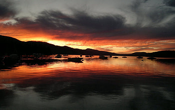 Nature, Sunset, Clouds, Grey, Boat, Cutter, Heavy HD wallpaper