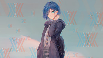 Cute, Ichigo, Darling in the franxx, anime girl, art HD wallpaper