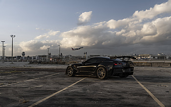 2022, Chevrolet Corvette ZR1, black sports coupe, black Chevrolet Corvette, american sports cars, Corvette ZR1, Chevrolet HD wallpaper