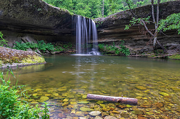 Marf Waterfall, Ridino, Bulgaria, bulgaria, waterfall, nature, leaves HD wallpaper