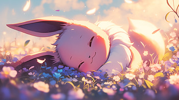 Resting Eevee: A Serene, Anime, Pokemon, Eevee (Pokémon), resting HD wallpaper