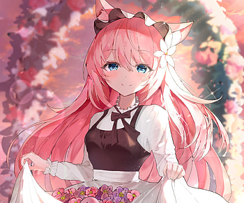 Anime, Girl, Maid, Pink Hair HD wallpaper