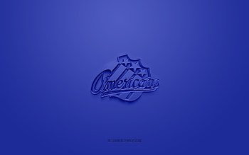 Rochester Americans, creative 3D logo, blue background, AHL, 3d emblem, American Hockey Team, American Hockey League, New York, USA, 3d art, hockey, Rochester Americans 3d logo HD wallpaper