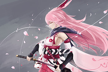 Honkai Impact, Artwork, Valkyrja, anime girl, video game HD wallpaper