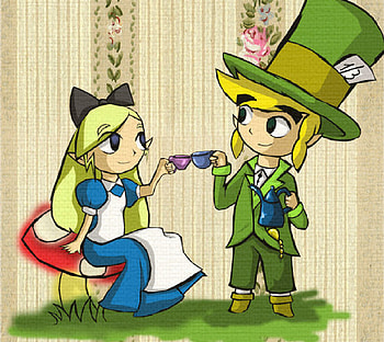 Zelda in Wonderland!, spirit tracks, toon link, video games, legend of zelda HD wallpaper