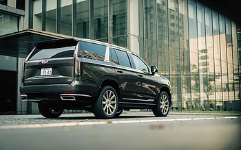 Cadillac Escalade, 2022, rear view, exterior, luxury SUV, new gray Escalade, American cars, Cadillac HD wallpaper