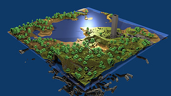 minecraft, world, map, water, life, blocks HD wallpaper