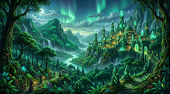 Emerald Enclave — Fantasy Castle, Fantasy, Castle, Green HD wallpaper