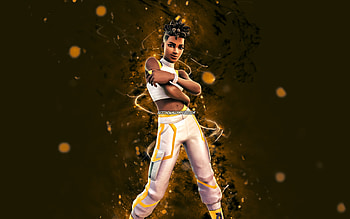 White Band Pass, , brown neon lights, Fortnite Battle Royale, Fortnite characters, White Band Pass Skin, Fortnite, White Band Pass Fortnite HD wallpaper