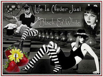 life is life, stripes, strawberry, magic, dark HD wallpaper