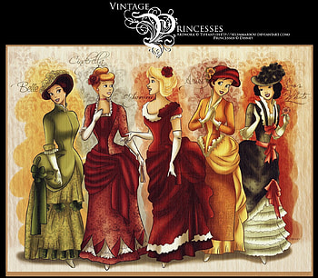 Vintage Princesses, princesses, disney, fantasy, vintage HD wallpaper