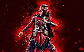 Skarlet, , red neon lights, MK11, Mortal Kombat 11, creative, Mortal Kombat, Skarlet Mortal Kombat HD wallpaper