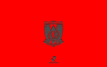 Urawa Red Diamonds, red background, Japanese football team, Nagoya Grampus emblem, J1 League, Japan, football, Urawa Red Diamonds logo HD wallpaper