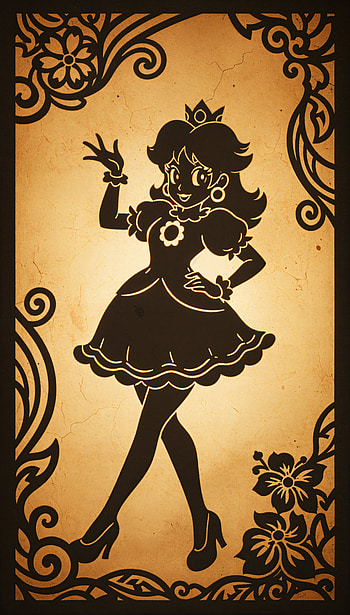 Daisy Sun Silhouette | Princess Daisy | Floral Crown Daisy, silhouette, crown, dress HD phone wallpaper