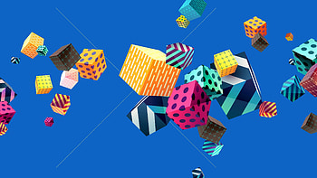 Colorful cubes, geometrical, abstraction HD wallpaper
