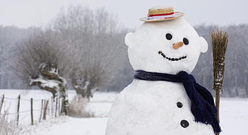Holidays, New Year, Snowman, Christmas, Hat, Scarf, Broom HD wallpaper